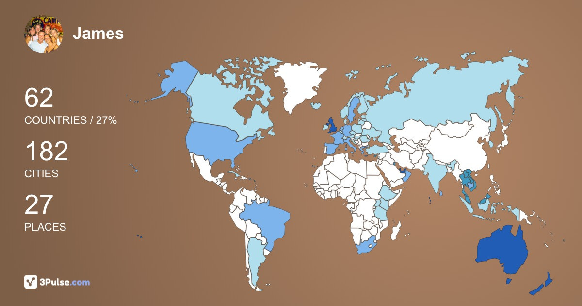 James Walters's Travel Map Image