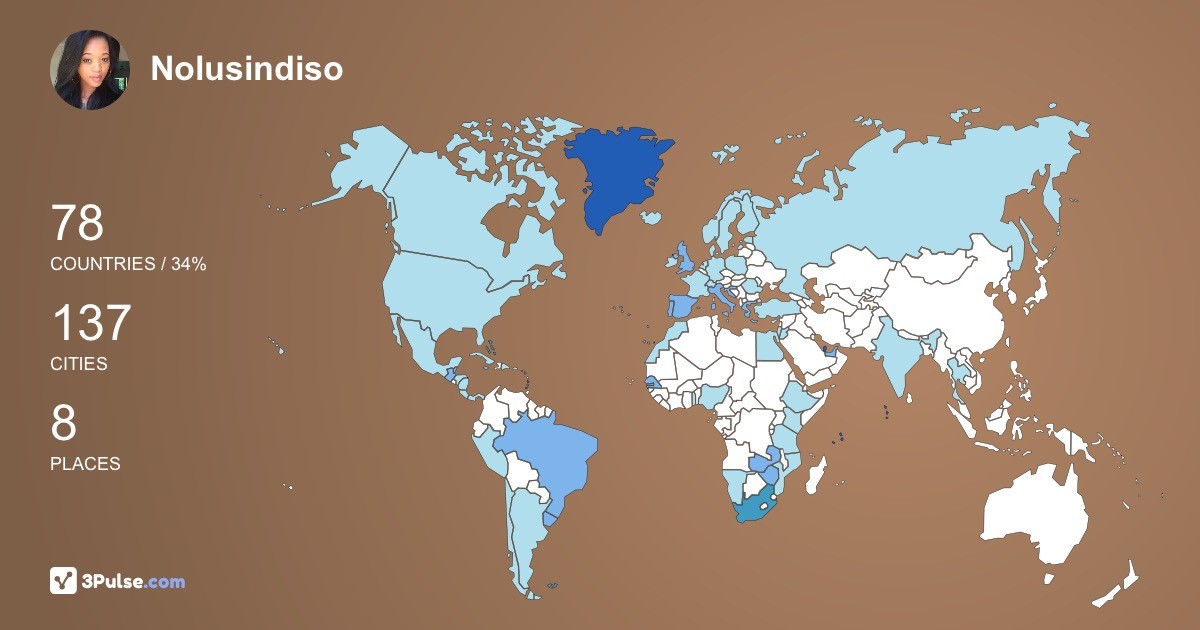 Nolusindiso Pondo's Travel Map Image