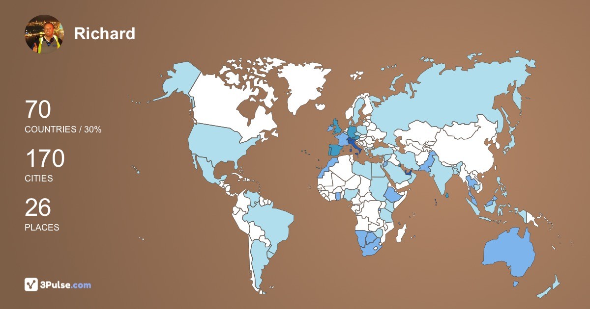 Изображение Карты путешествий Richard Butterfield
