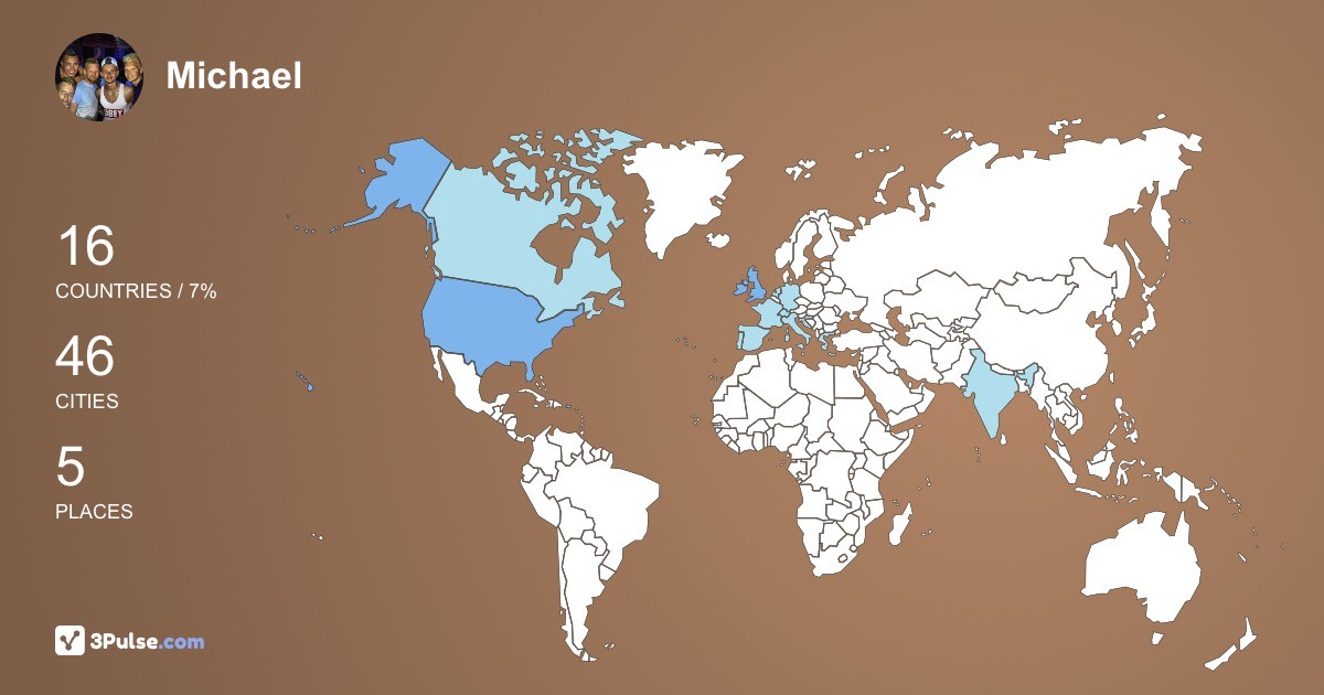 Michael Blease's Travel Map Image