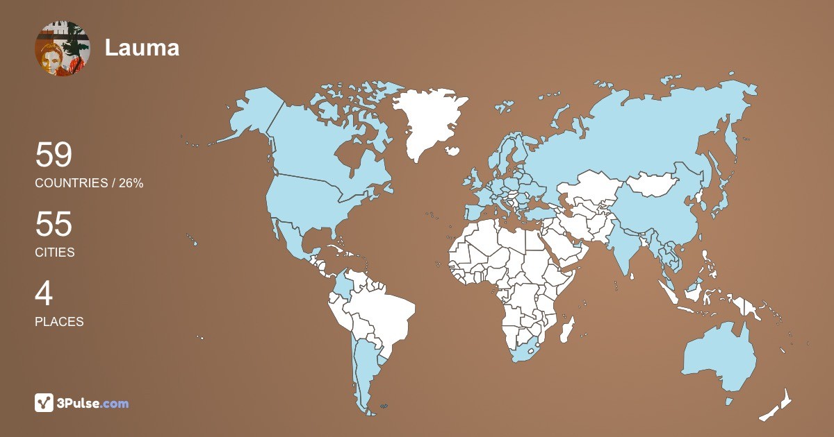 Lauma Skride-zer's Travel Map Image