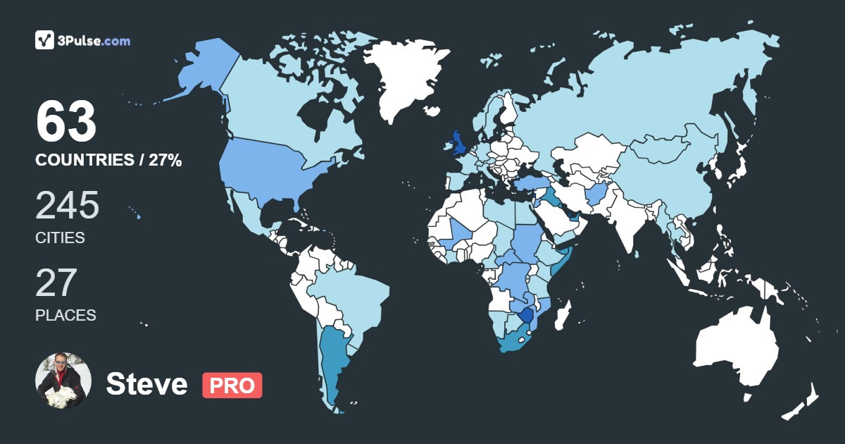 Steve Saffin's Travel Map Image