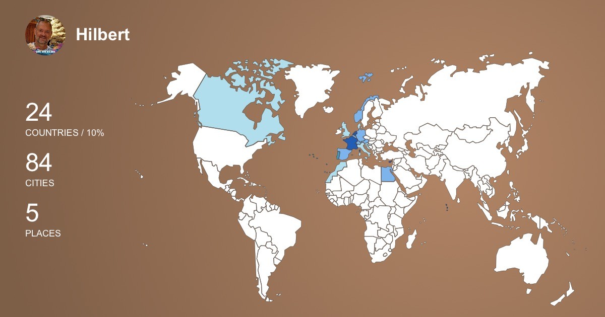 Hilbert de-Vries's Travel Map Image