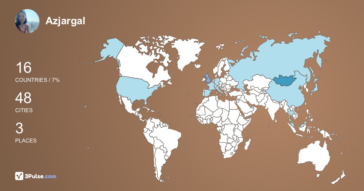 Azjargal BD's Travel Map Image