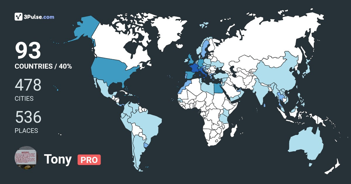 Изображение Карты путешествий Tony Hewitt