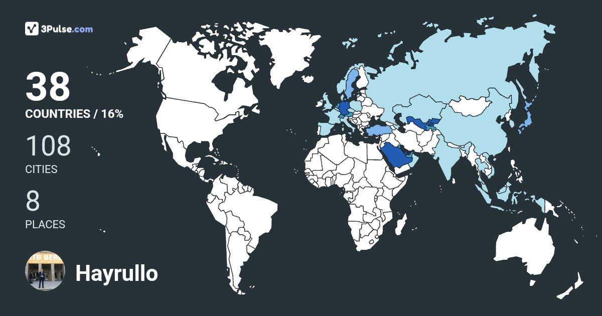 Изображение Карты путешествий Hayrullo Normatov