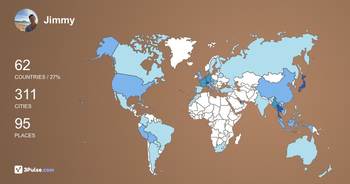 Jimmy Sitsankul's Travel Map Image