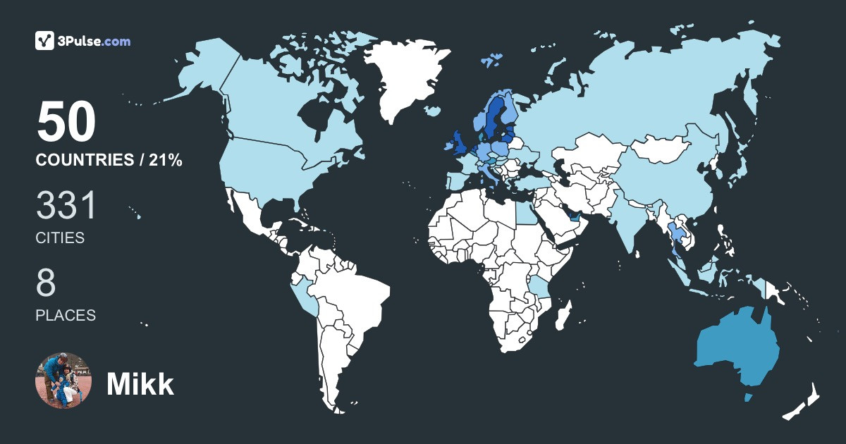 Mikk Volkov's Travel Map Image