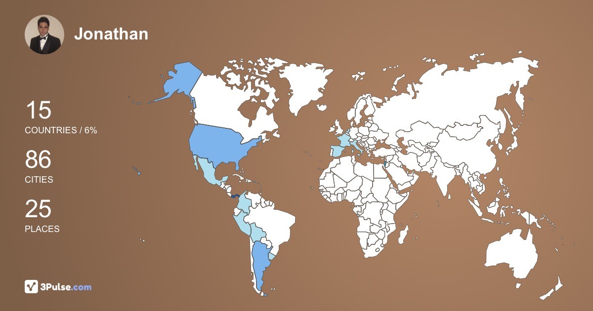 Jonathan Zelazni's Travel Map Image