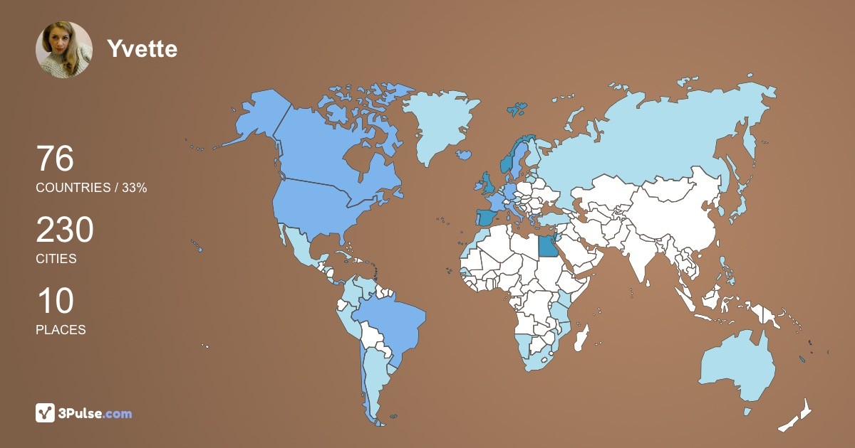 Изображение Карты путешествий Yvette Cage-Hundley