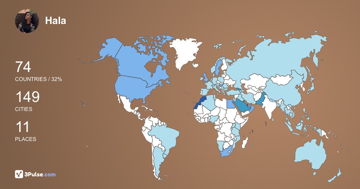 Hala Bakkioui-El-Otmani's Travel Map Image