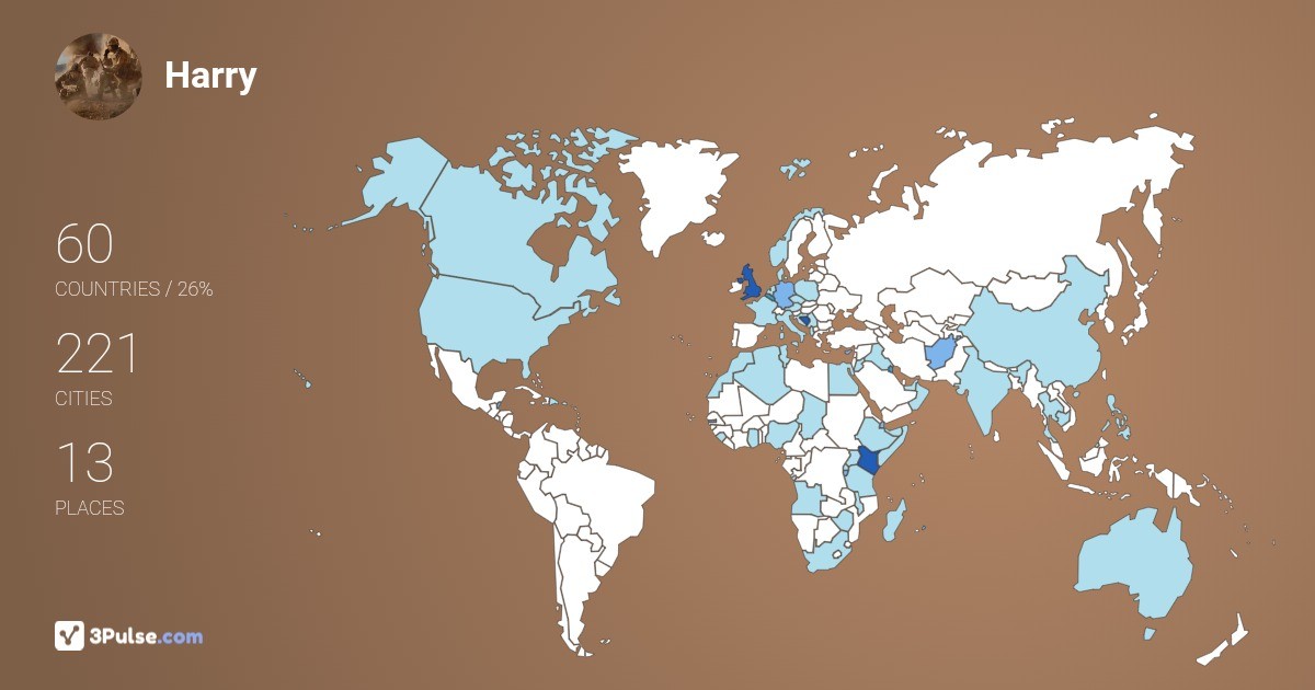 Harry Graham's Travel Map Image