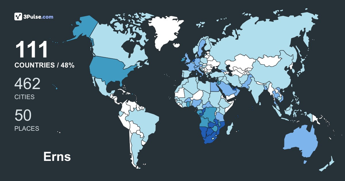 Erns Conradie's Travel Map Image