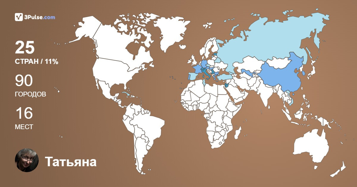 Татьяна Миронова's Travel Map Image