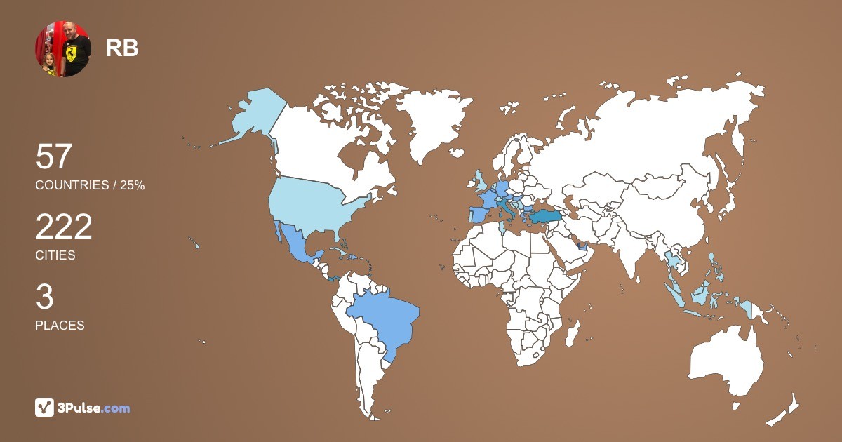 RB RB's Travel Map Image