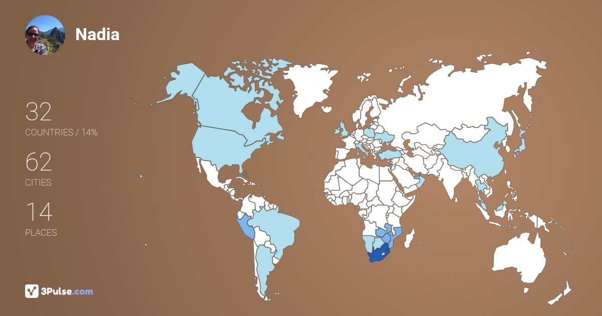 Изображение Карты путешествий Nadia Viljoen