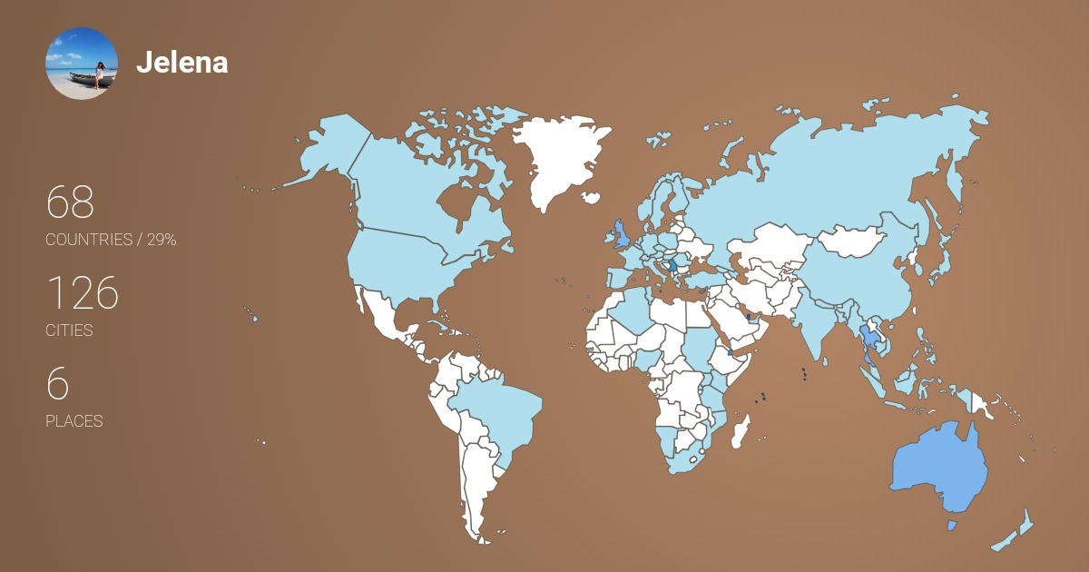 Изображение Карты путешествий Jelena Stanisavljevic