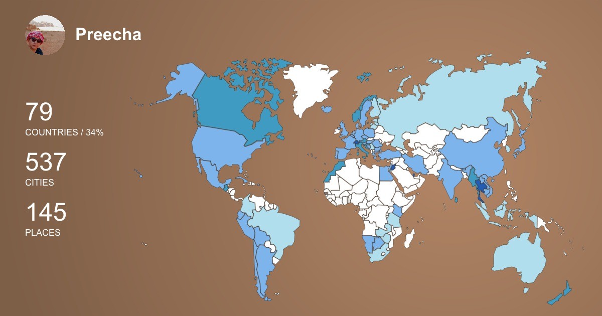 Preecha Preedaanuntasook's Travel Map Image