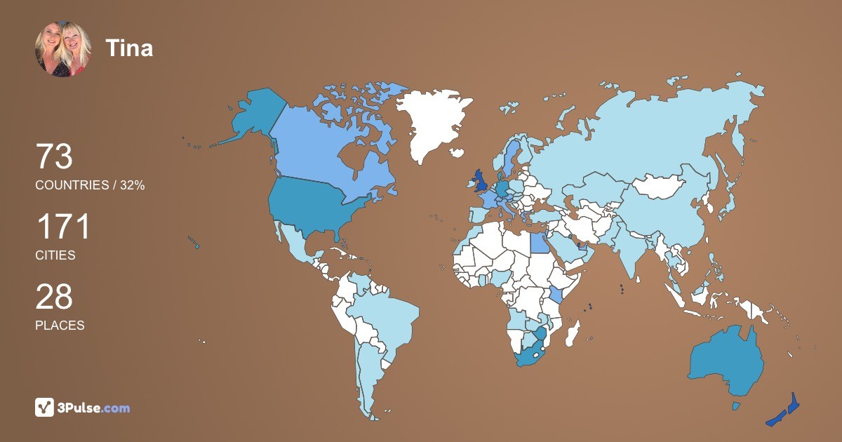 Tina Gilmour's Travel Map Image