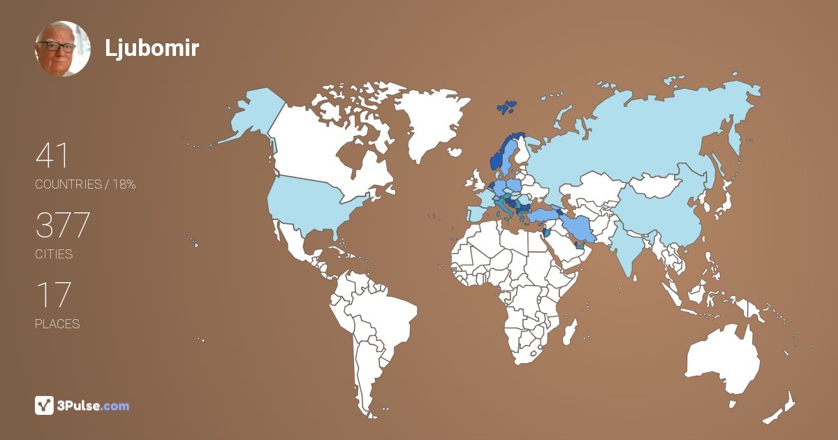 Ljubomir Trajkovski's Travel Map Image