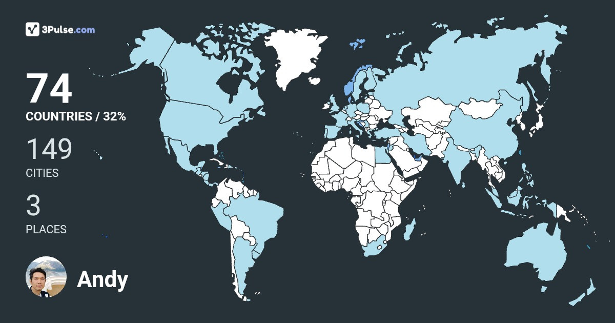 Andy Ladia's Travel Map Image