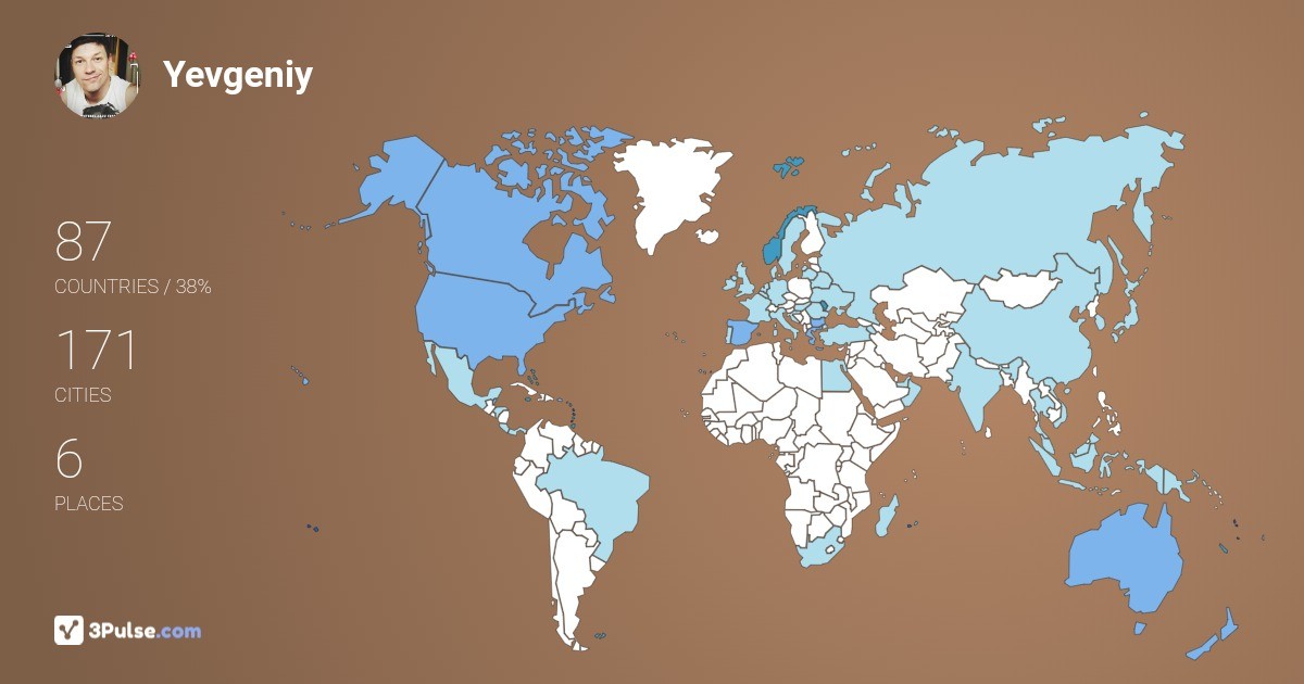 Yevgeniy Matnenko's Travel Map Image