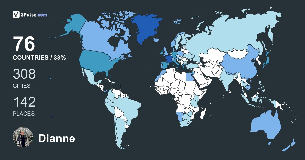 Dianne Seyler's Travel Map Image
