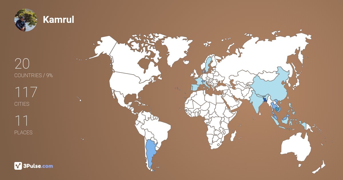 Kamrul Hasan's Travel Map Image