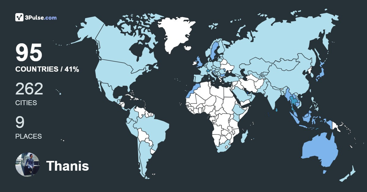 Thanis Bunsom's Travel Map Image