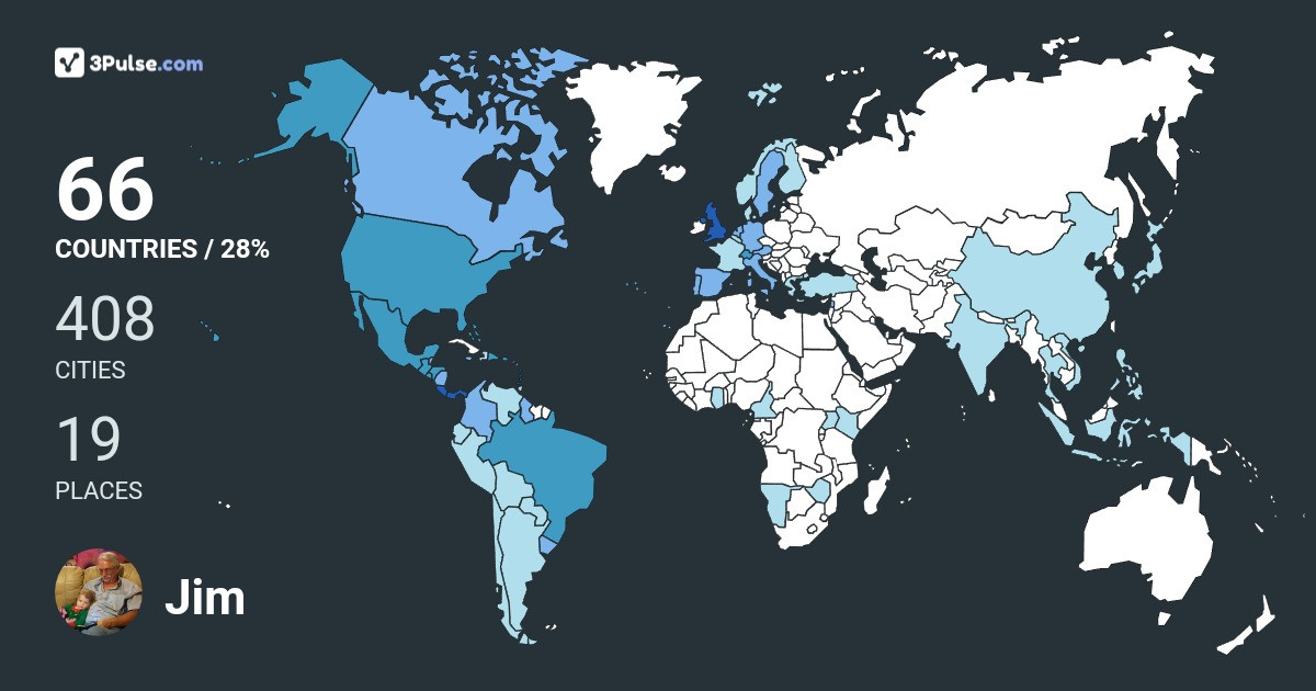Jim French's Travel Map Image