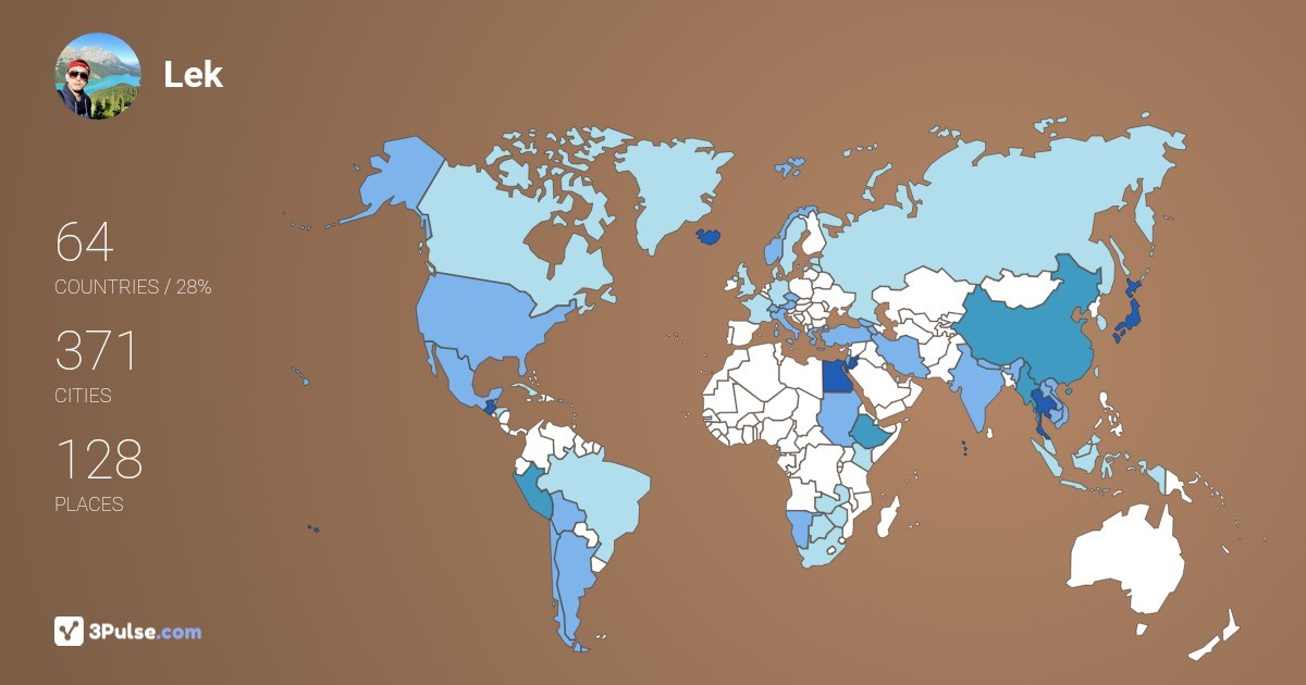 Lek Jakchai's Travel Map Image