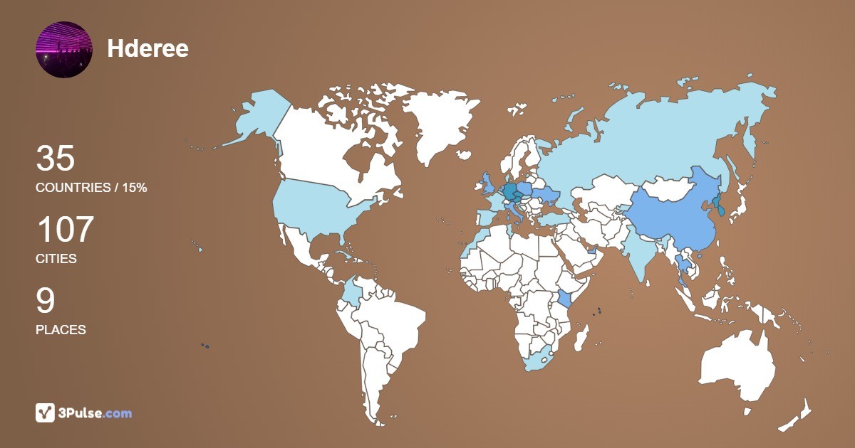 Hderee Galcog's Travel Map Image