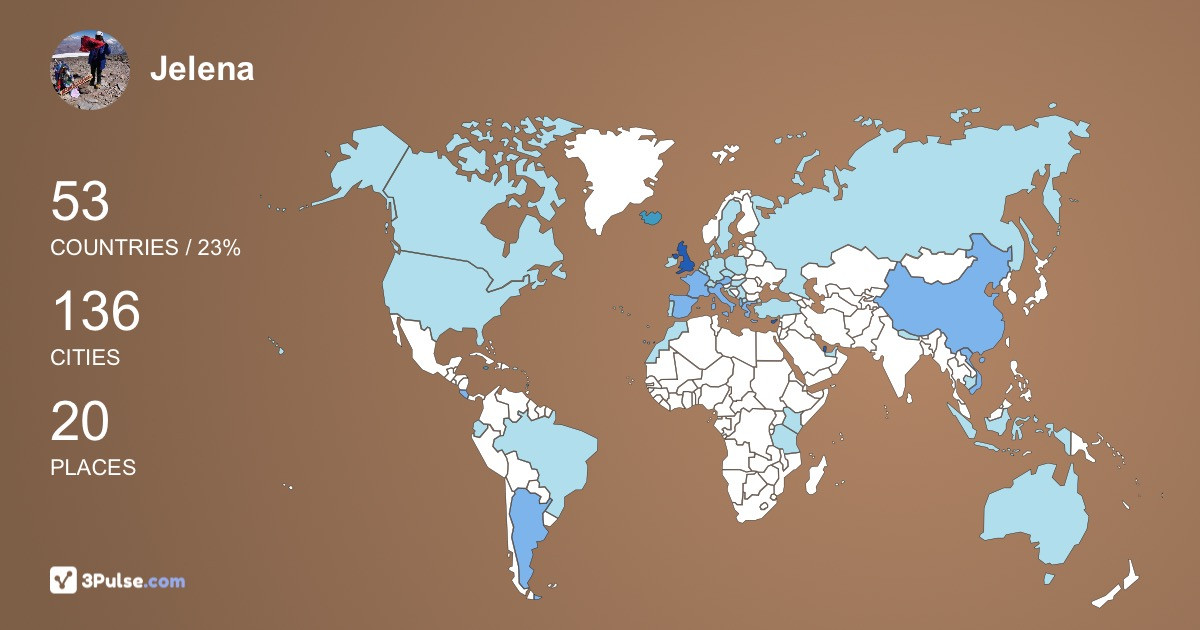Изображение Карты путешествий Jelena Peshkatari