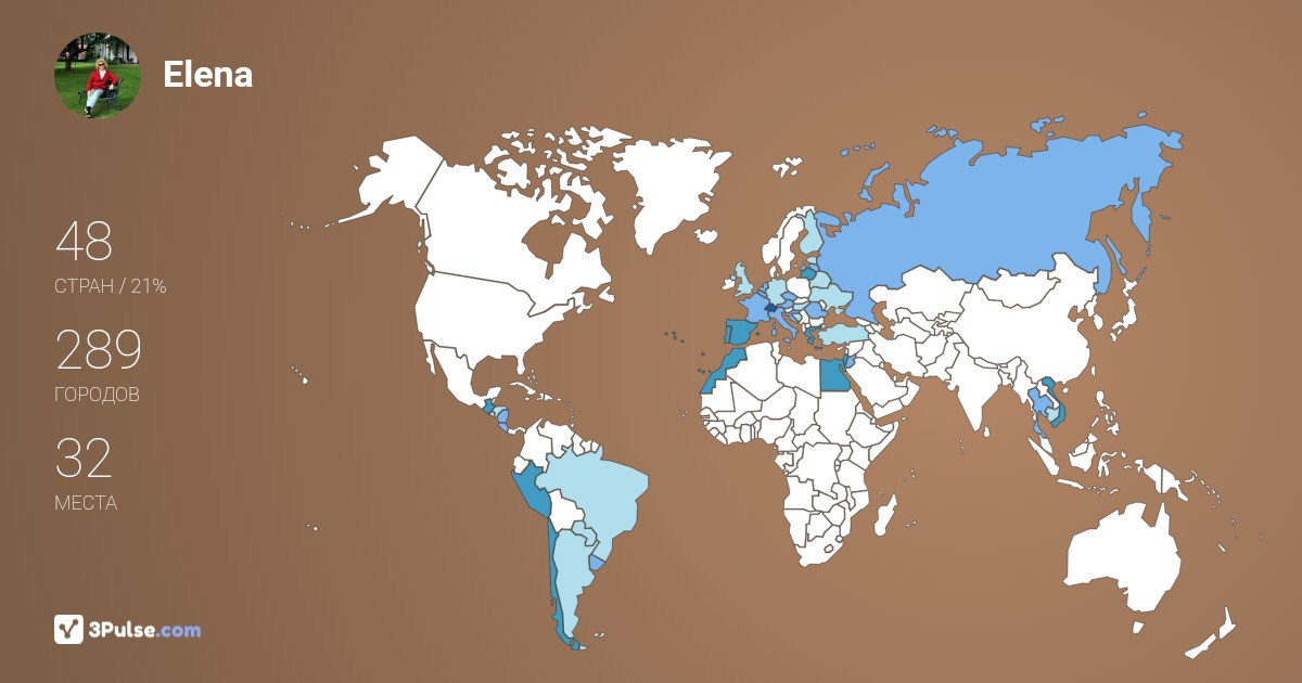 Elena Romanova's Travel Map Image