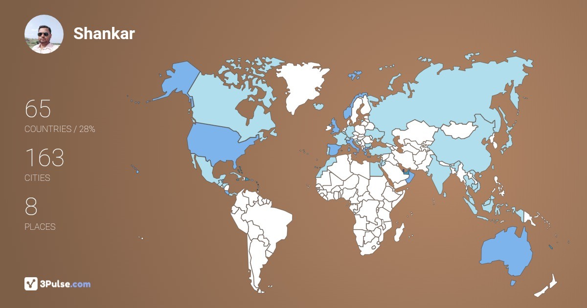 Shankar Sule's Travel Map Image