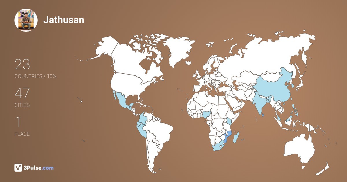 Jathusan Genga's Travel Map Image