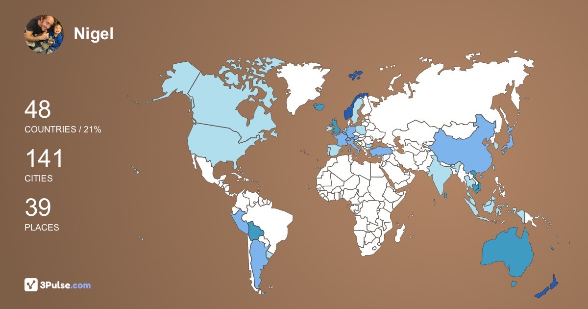 Изображение Карты путешествий Nigel Burdon