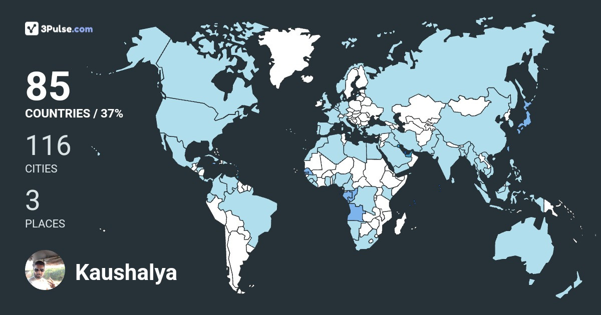 Kaushalya Kodikara's Travel Map Image