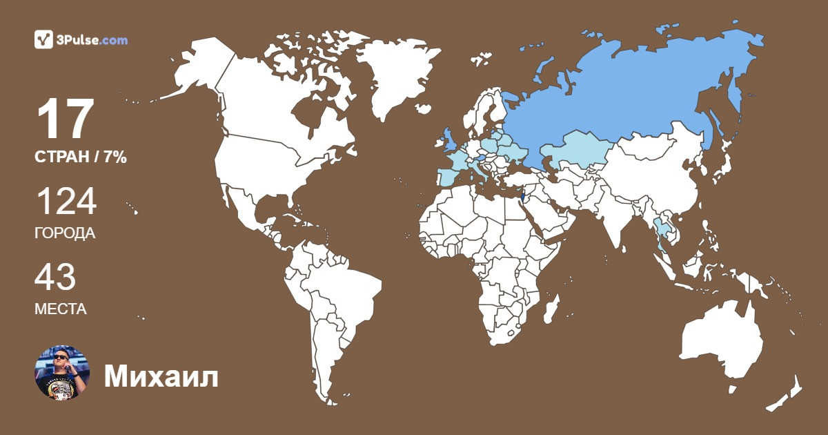 Михаил Бутовский's Travel Map Image