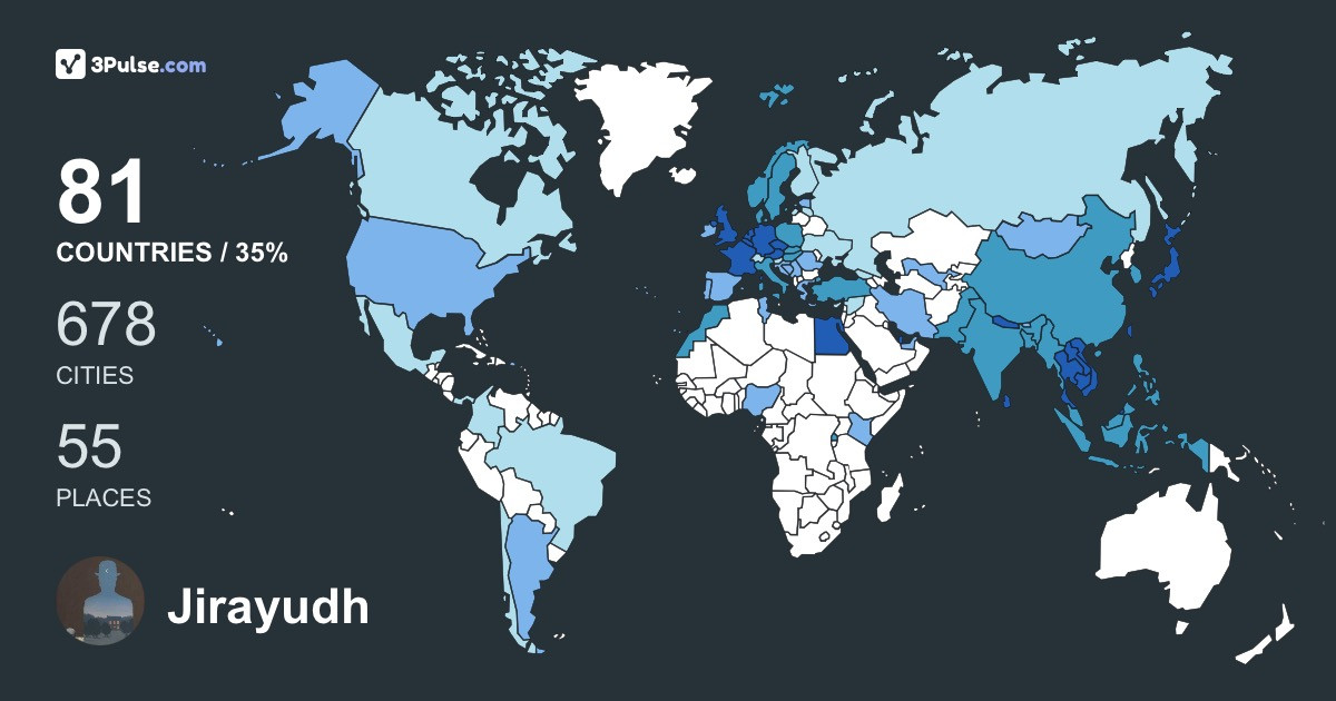 Jirayudh Sinthuphan's Travel Map Image