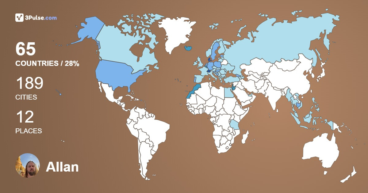 Allan Roneklint's Travel Map Image