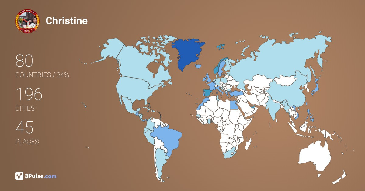 Christine Palomares's Travel Map Image