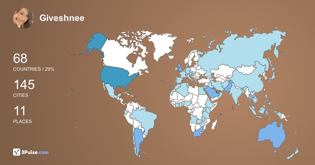 Giveshnee Naidoo's Travel Map Image