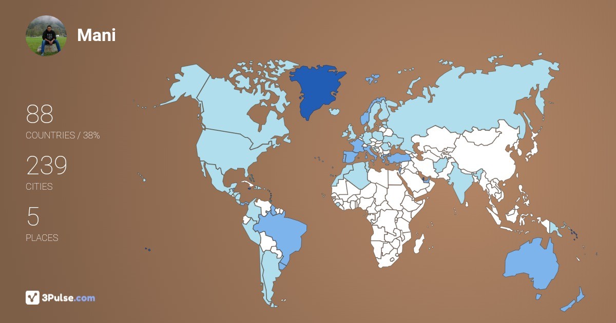 Изображение Карты путешествий Mani Keshavan