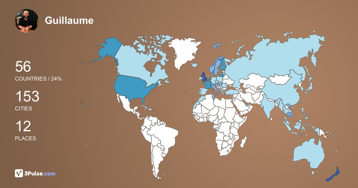 Guillaume Stasioli's Travel Map Image