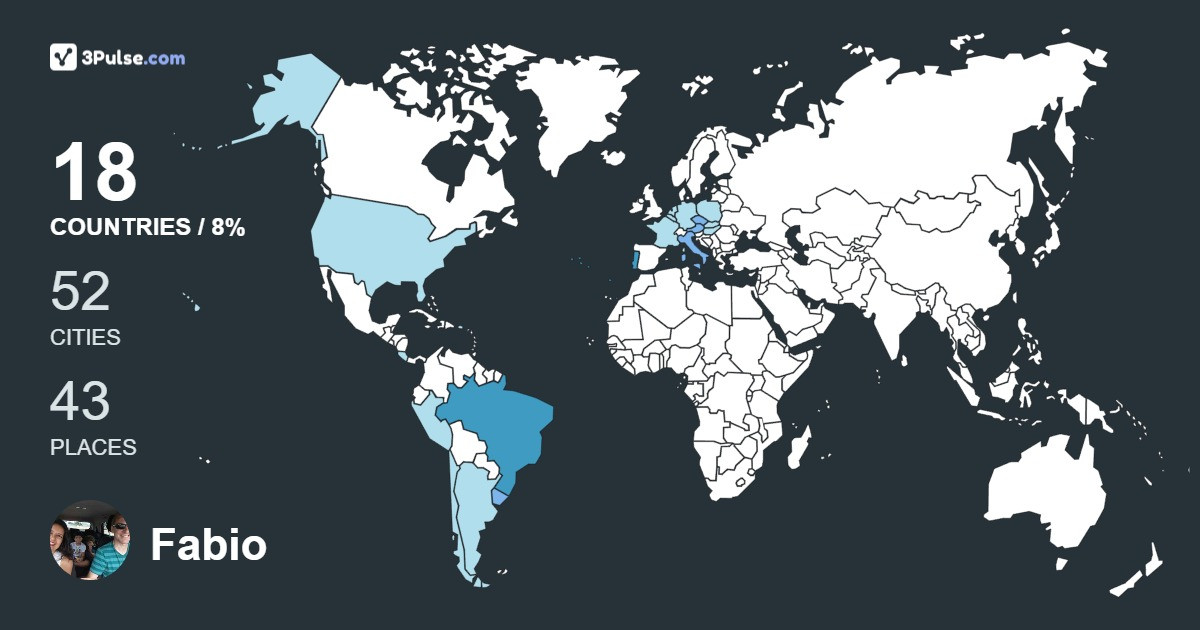 Fabio Kobol's Travel Map Image