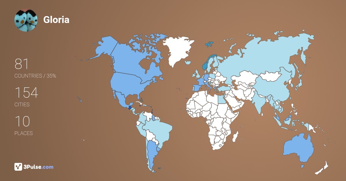 Gloria Gonzalez's Travel Map Image