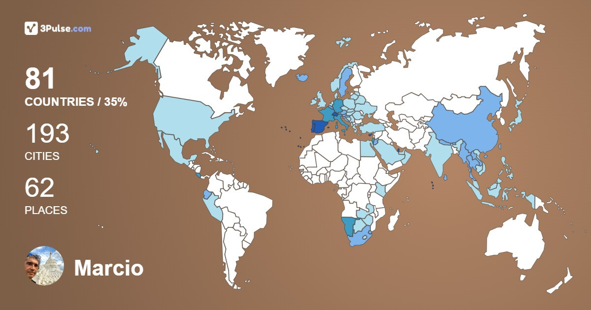 Изображение Карты путешествий Marcio Parente-da-Silva