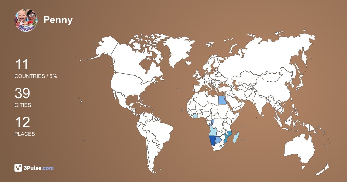 Penny Loubser's Travel Map Image