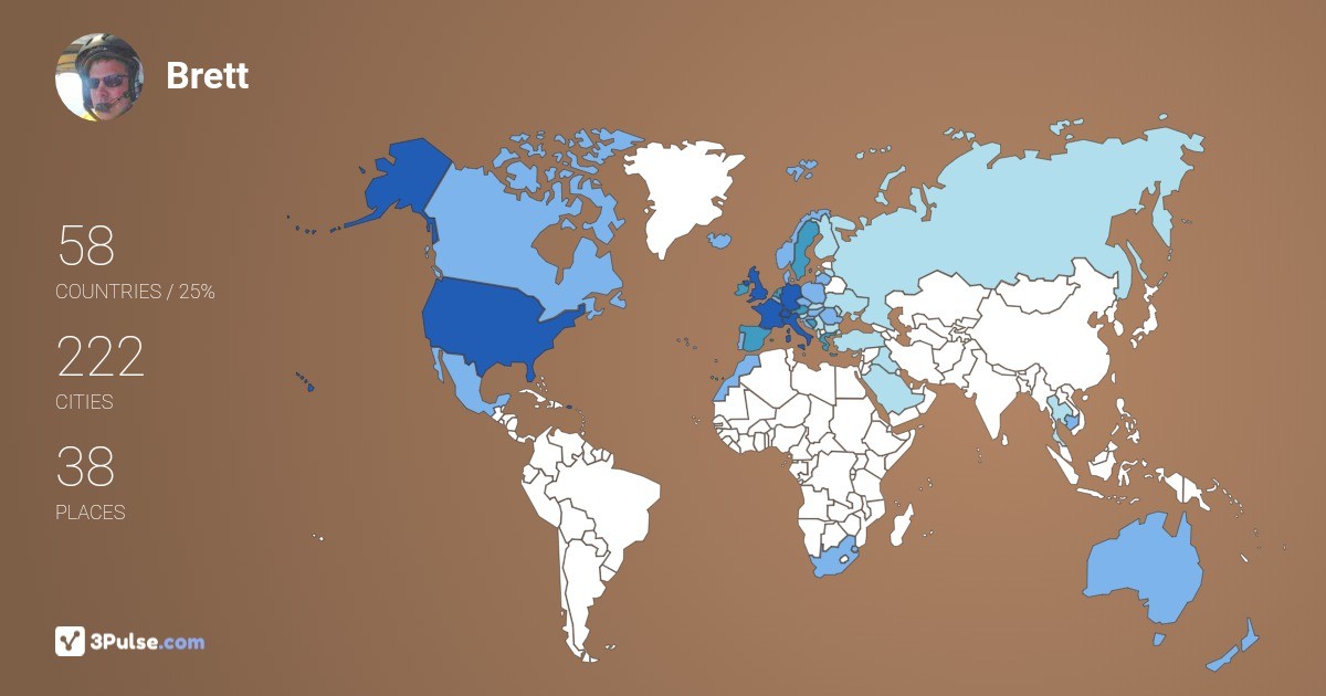 Изображение Карты путешествий Brett Thistlewaite